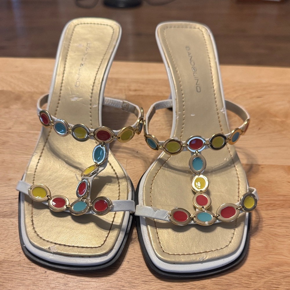 Bandolino Women's Sandals with Red, Yellow, and Blue Accents